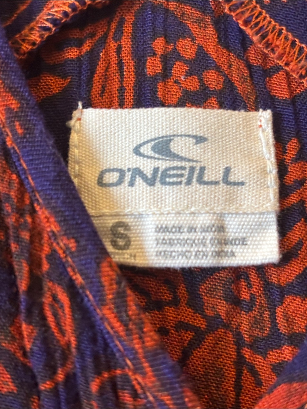 O'Neill Navy Mini Dress with Rust Floral Print - Picture 2 of 6